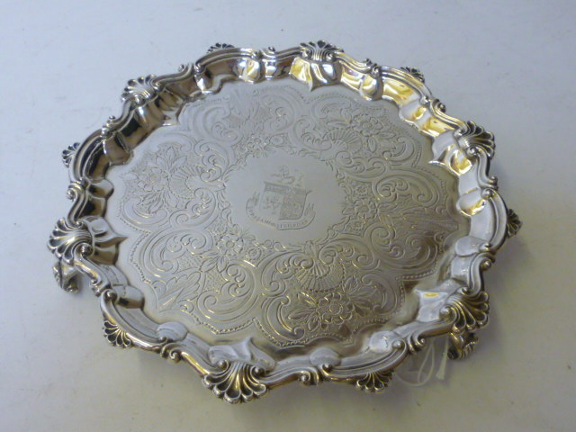 Appraisal: A GEORGE III WAITER maker probably Henry Chawner London of