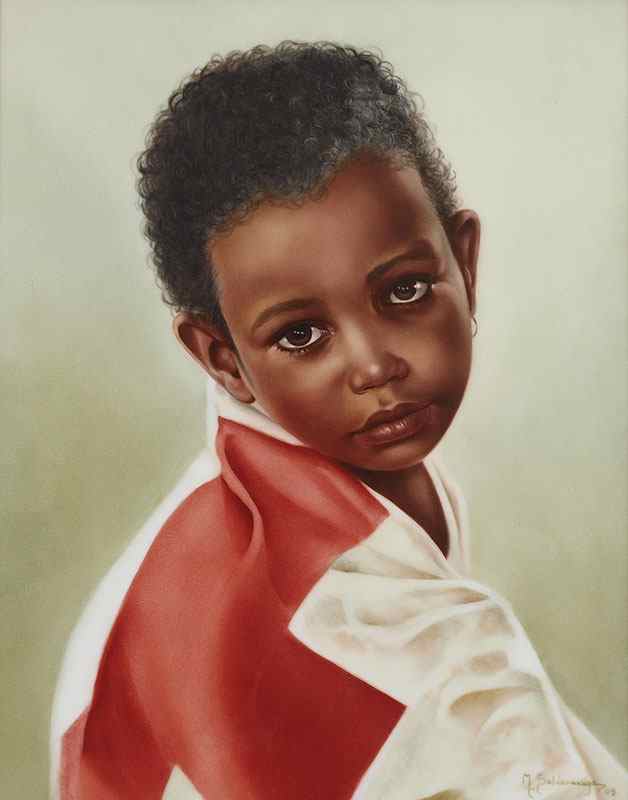 Appraisal: SALDARRIAGA Maria American th C Portrait of a Young Black