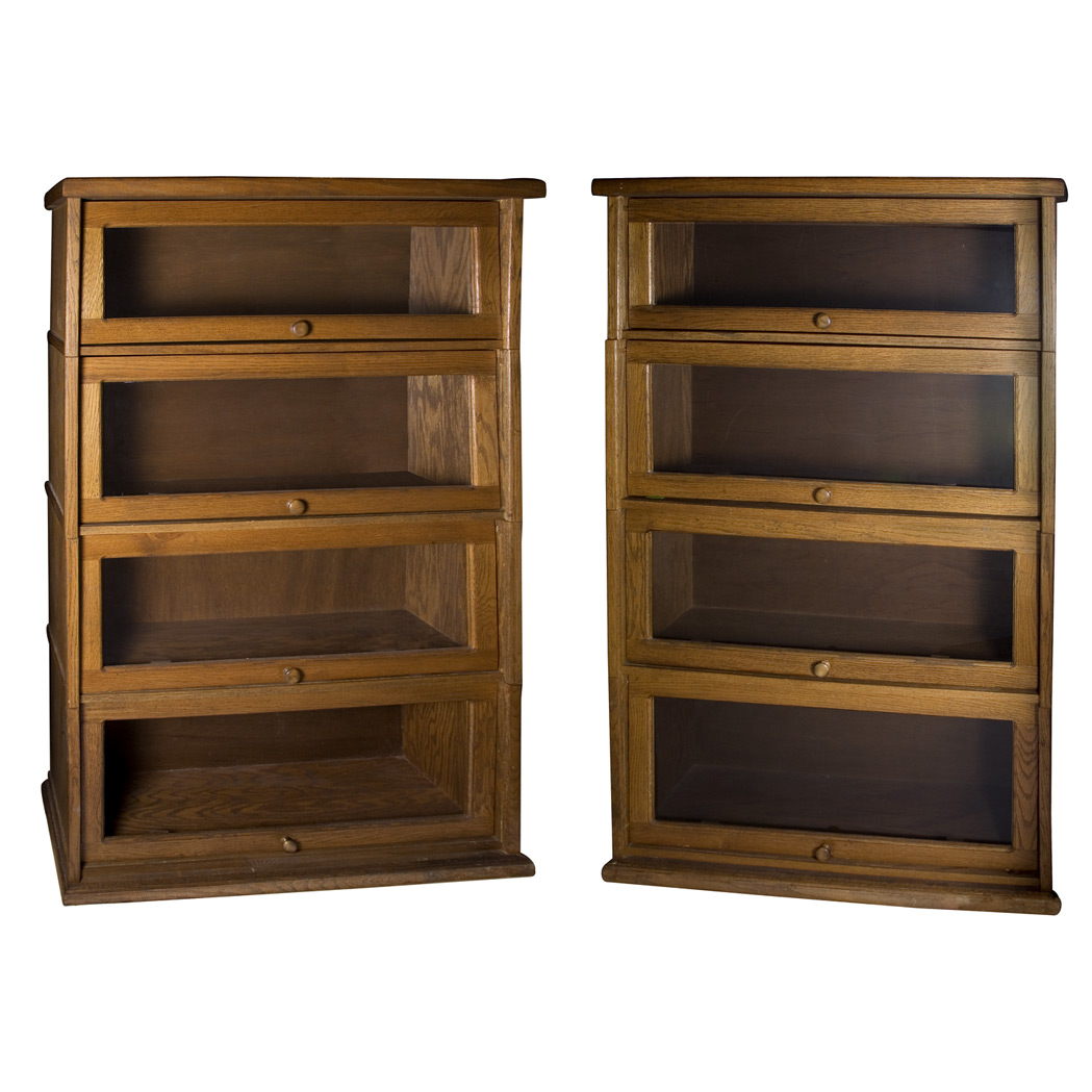 Appraisal: Pair of Mahogany Barrister's Bookcases Height inches width inches depth