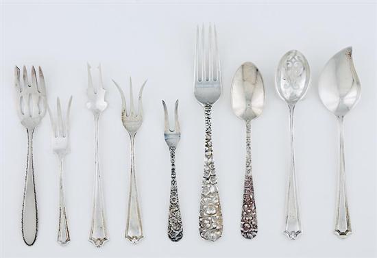 Appraisal: Collection sterling and silver flatware and serving pieces Manchester Silver