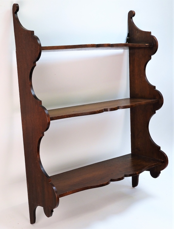 Appraisal: C AMERICAN MAHOGANY HANGING WALL SHELF United States th CenturySimple