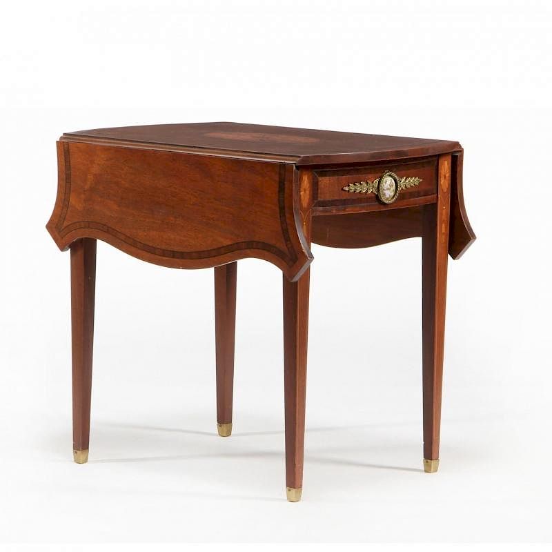 Appraisal: English Hepplewhite Style Inlaid Pembroke Table mid th century mahogany