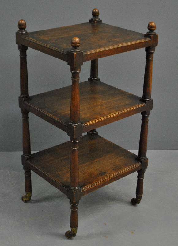 Appraisal: - English Sheraton mahogany three-tiered stand h x w x