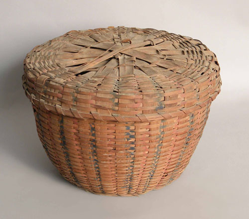 Appraisal: Native American painted basket late th c h l