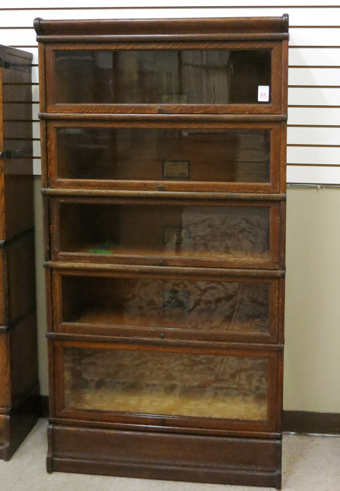 Appraisal: STACKING OAK BOOKCASE The Globe-Wernicke Co Ohio c - having