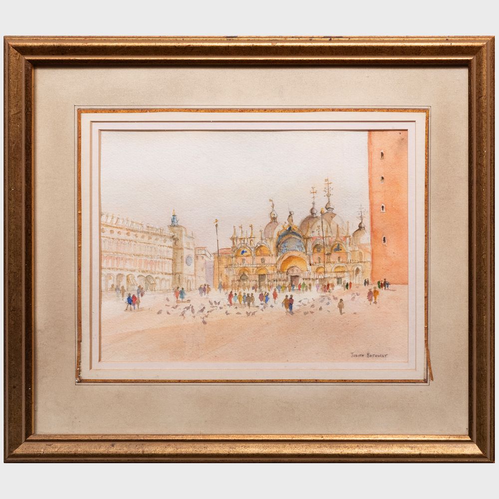 Appraisal: Judith Bathurst St Mark's Venice Watercolor on paper signed 'Judith