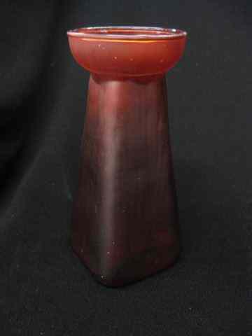 Appraisal: Loetz Art Glass Vase scarce red tulip top - ''