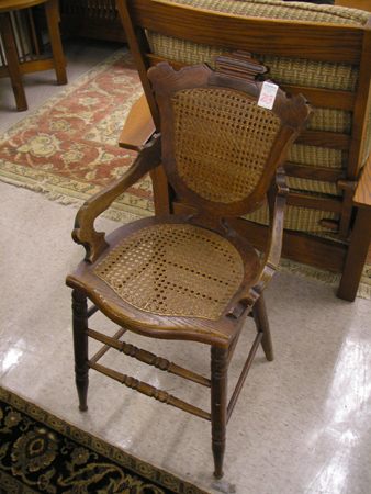 Appraisal: VICTORIAN OAK YOUTH CHAIR Eastlake design American last quarter of