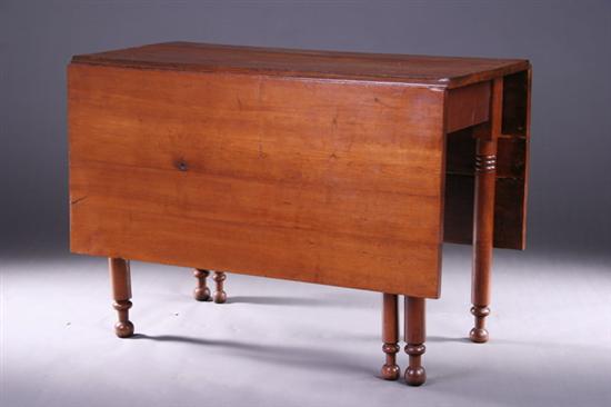 Appraisal: AMERICAN FEDERAL CHERRYWOOD SIX-LEGGED DROP-LEAF TABLE th century Rule-jointed rectangular