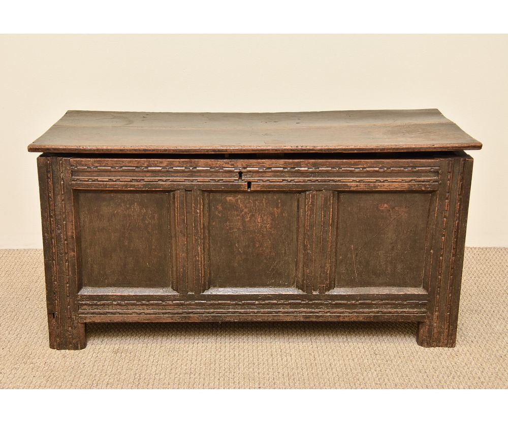 Appraisal: Primative English Oak Blanket Chest Primative English oak blanket chest