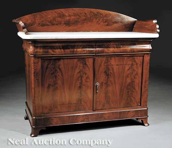 Appraisal: An American Late Classical Mahogany Washstand c partial paper label