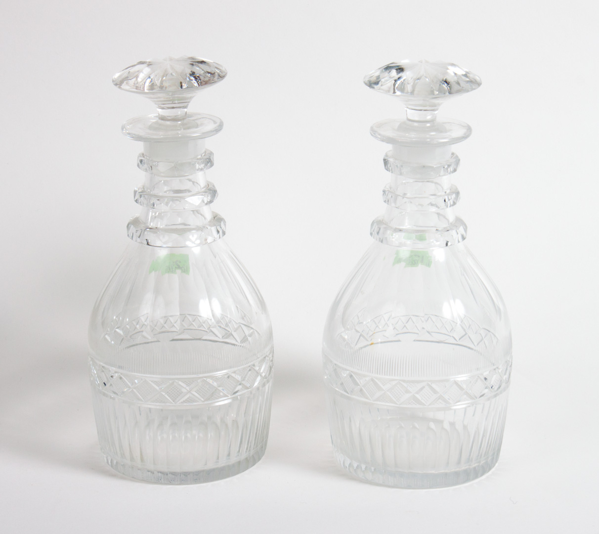 Appraisal: Pair of Anglo-Irish cut glass decanters first half- th century