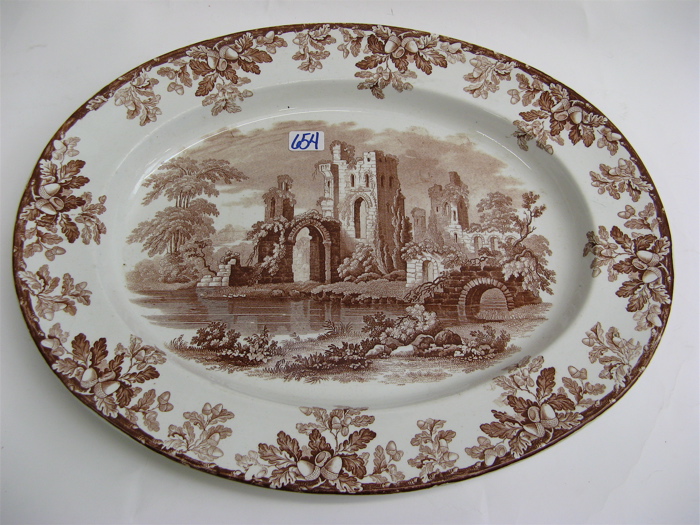 Appraisal: AN ENGLISH COPELAND PORCELAIN SERVING PLATTER having brown transfer pattern