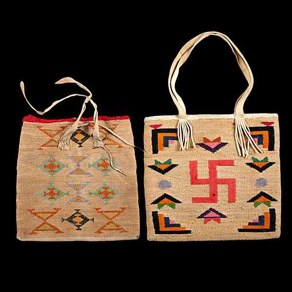 Appraisal: Nez Perce Corn Husk Bags lot of both made of