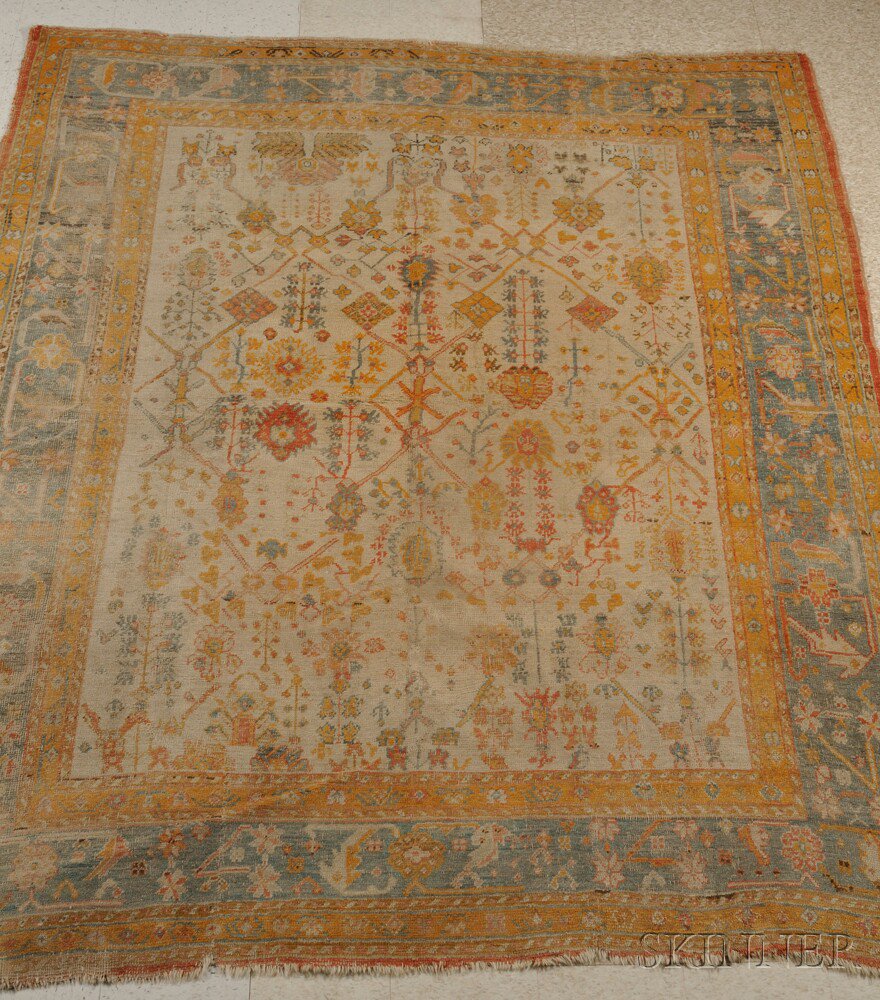 Appraisal: Ushak Carpet West Anatolia late th century areas of wear