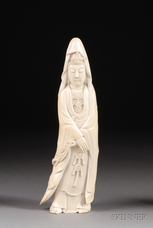 Appraisal: Ivory Carving Japan late th century standing image of the