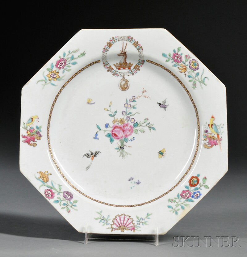 Appraisal: Octagonal Chinese Export Porcelain Armorial Plate late th early th