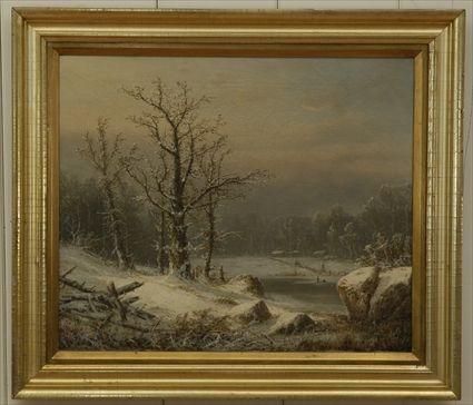 Appraisal: Rural Winter Scene Oil on Canvas