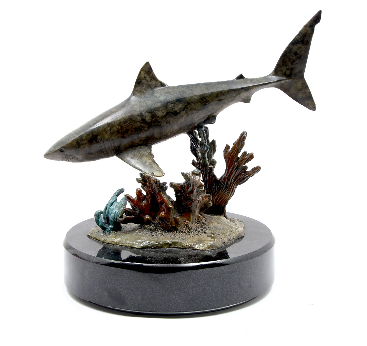 Appraisal: TOWNSEND John American th Century ''Tiger Shark'' patinated bronze height