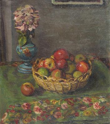 Appraisal: Duncan Grant - Still life of apples in a basket