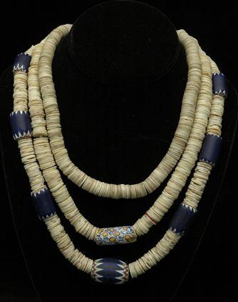 Appraisal: Assorted Strands of Shells with Glass Beads Provenance The Collection