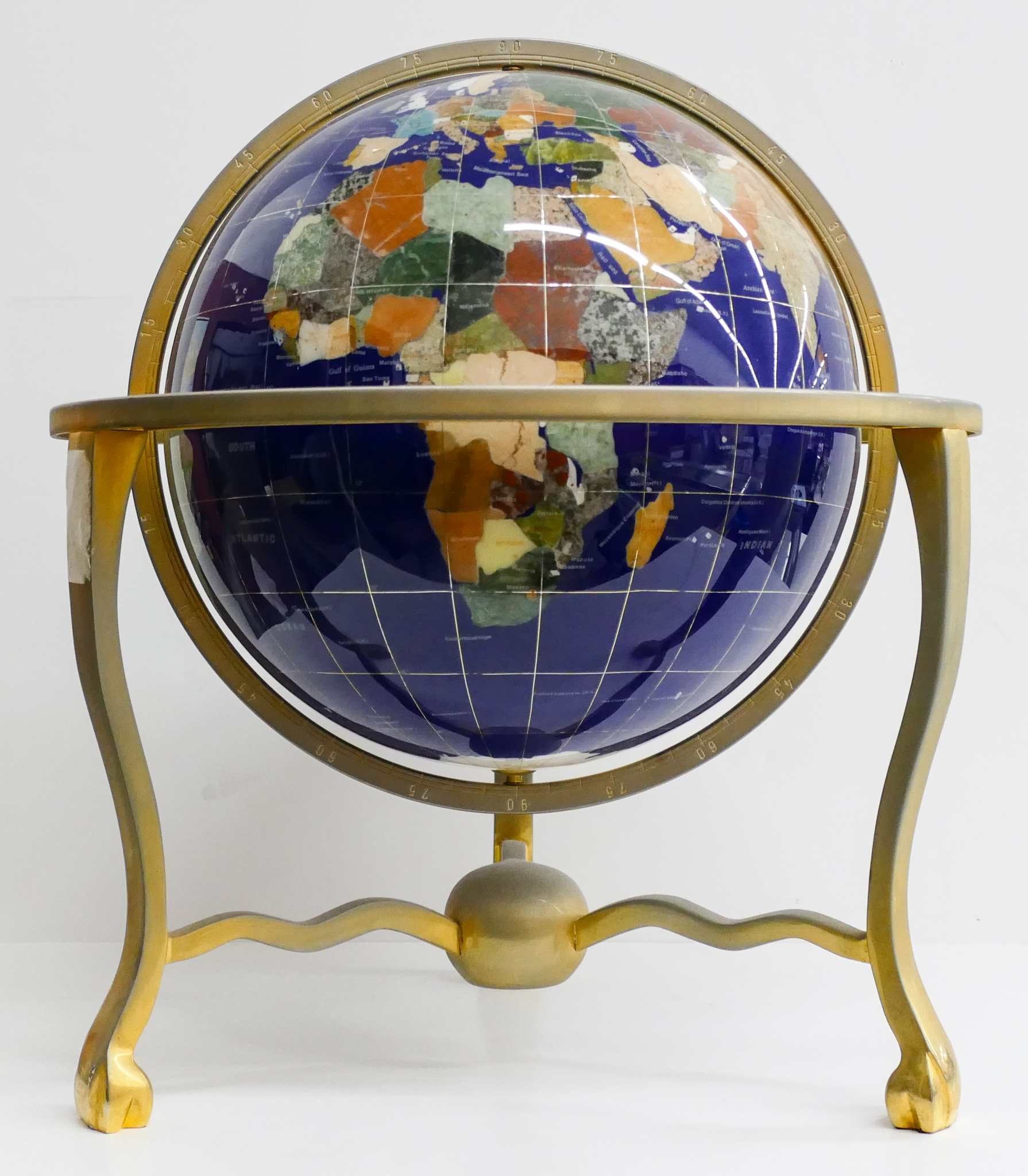 Appraisal: Stone Inlaid World Globe ''