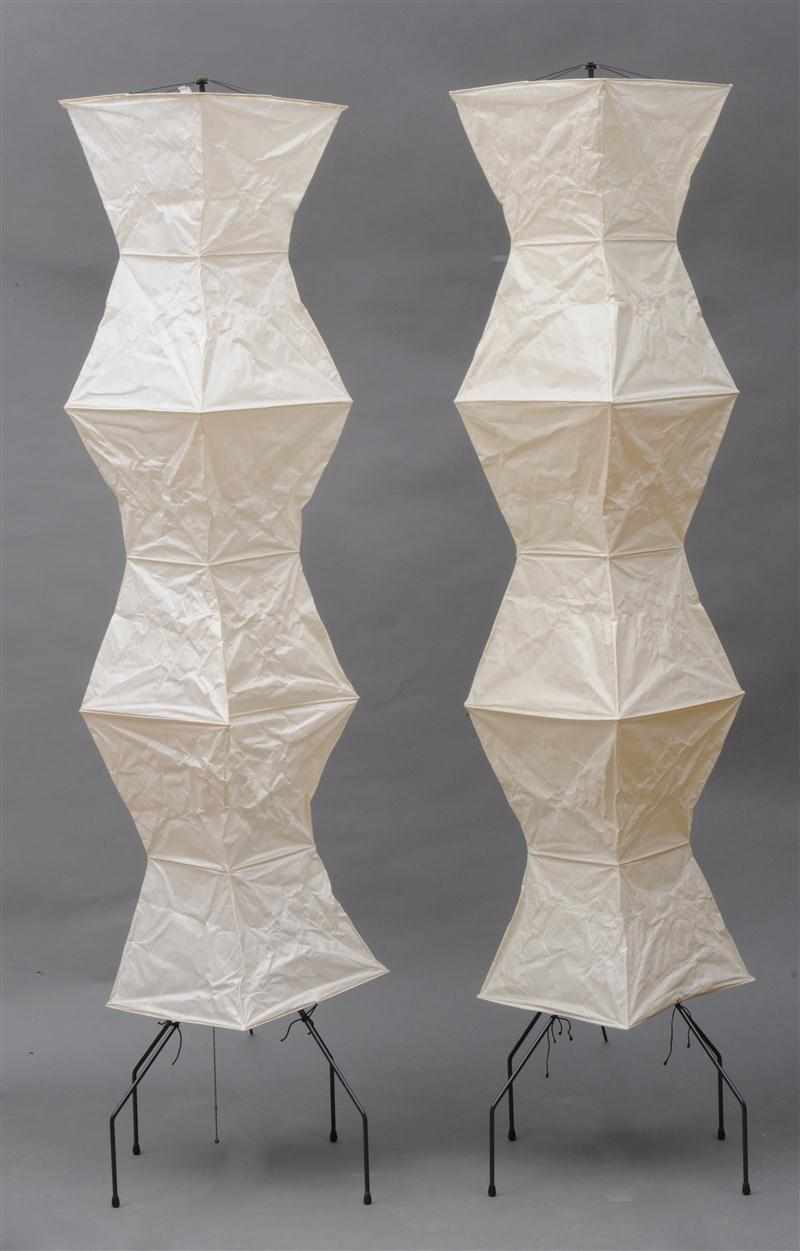 Appraisal: PAIR OF AKARI PAPER STANDARD LAMPS ISAMU NOGUCHI Of typical