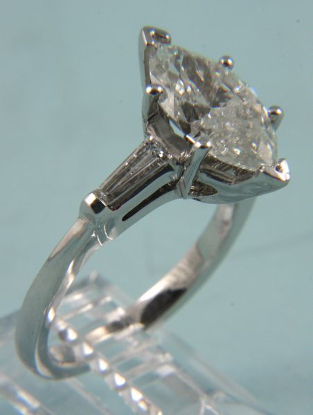 Appraisal: Ladies marquise cut diamond ring in k white gold setting