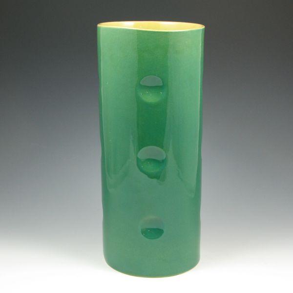 Appraisal: Roseville Mayfair Art Deco vase in green with chartreuse interior