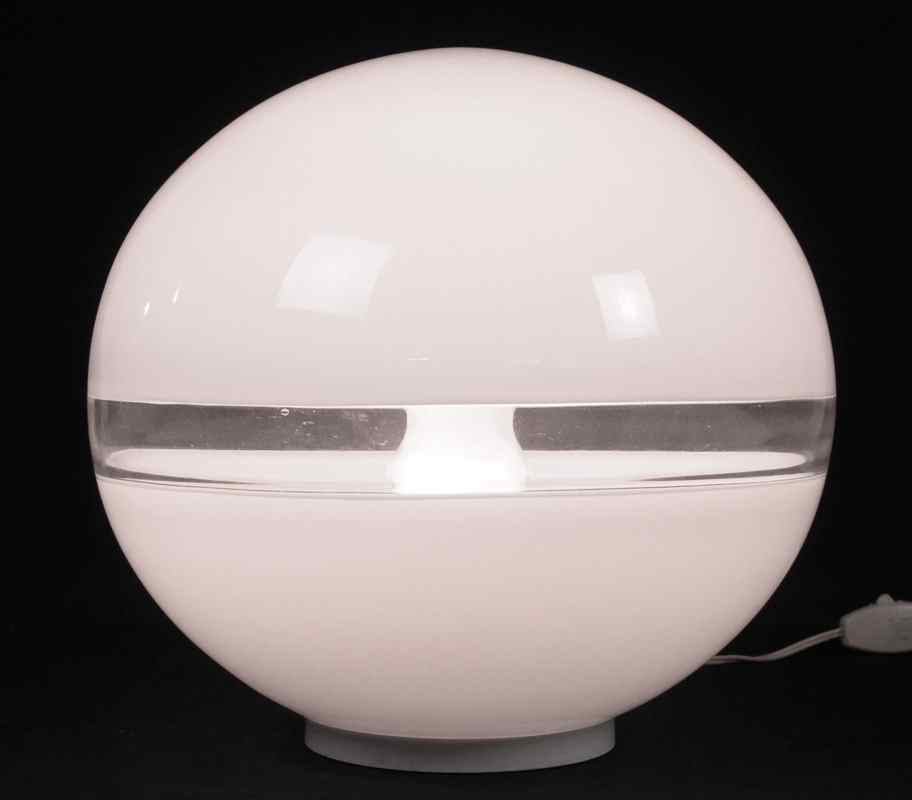 Appraisal: ITALIAN MODERNE GLASS TABLE LAMP Globe form approx '' diameter