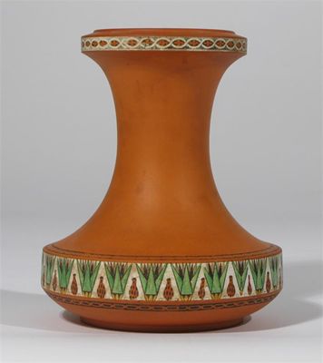 Appraisal: A Watcombe Torquay terracotta decanter and cover the handle modeled