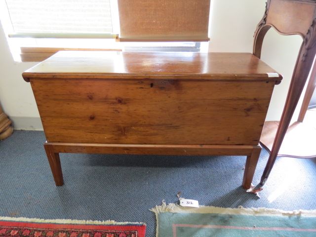 Appraisal: Cherry Diminutive Blanket Chest on Stand th century long deep