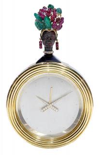 Appraisal: Figural Fred clock Figural Fred clock French having an ebony