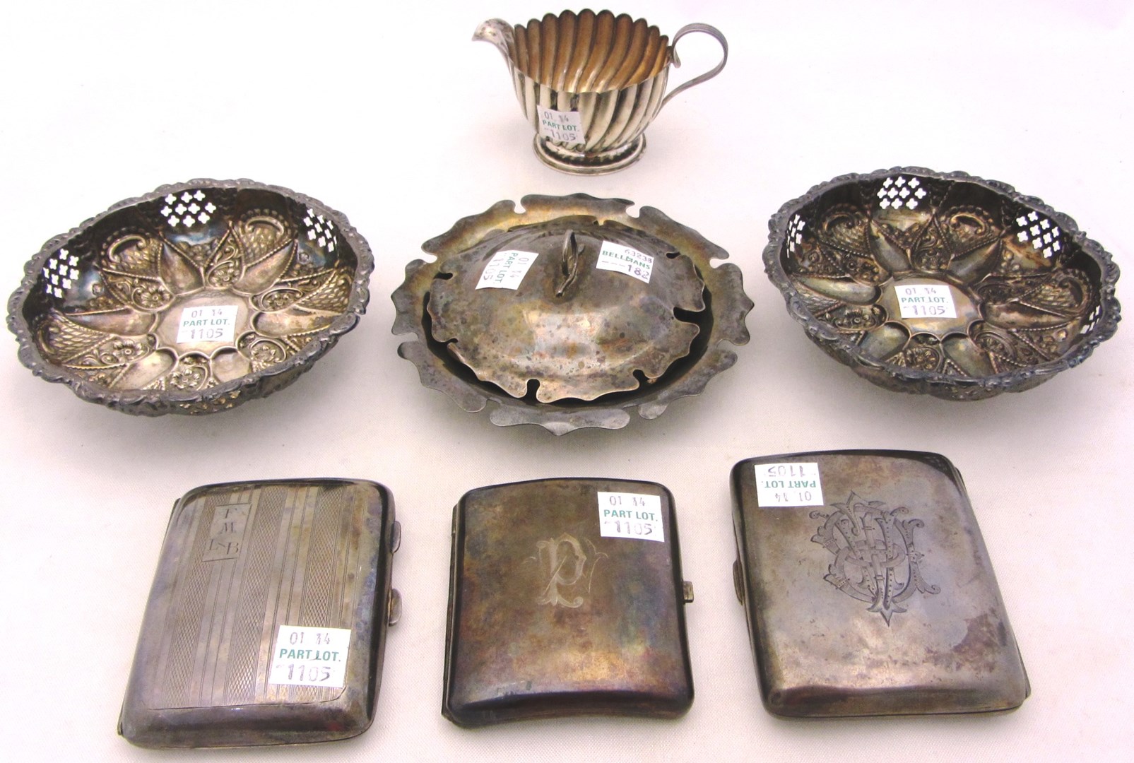 Appraisal: Mostly silver comprising a pair of bonbon dishes each of