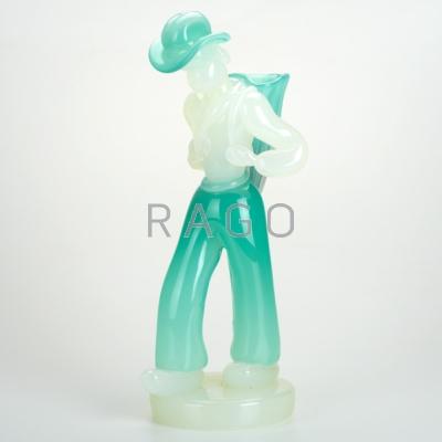 Appraisal: ARCHIMEDE SEGUSO Alabastro glass figure of a peasant Italy s