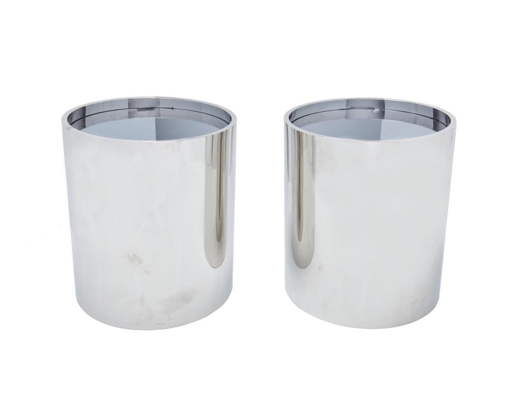 Appraisal: A pair of Jonathan Adler Alphaville chrome side tables st