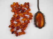 Appraisal: A large antique vintage amber pendant amber approx x mm