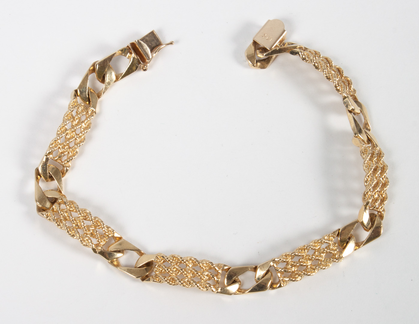 Appraisal: Lady's K gold rope square link bracelet in L grams