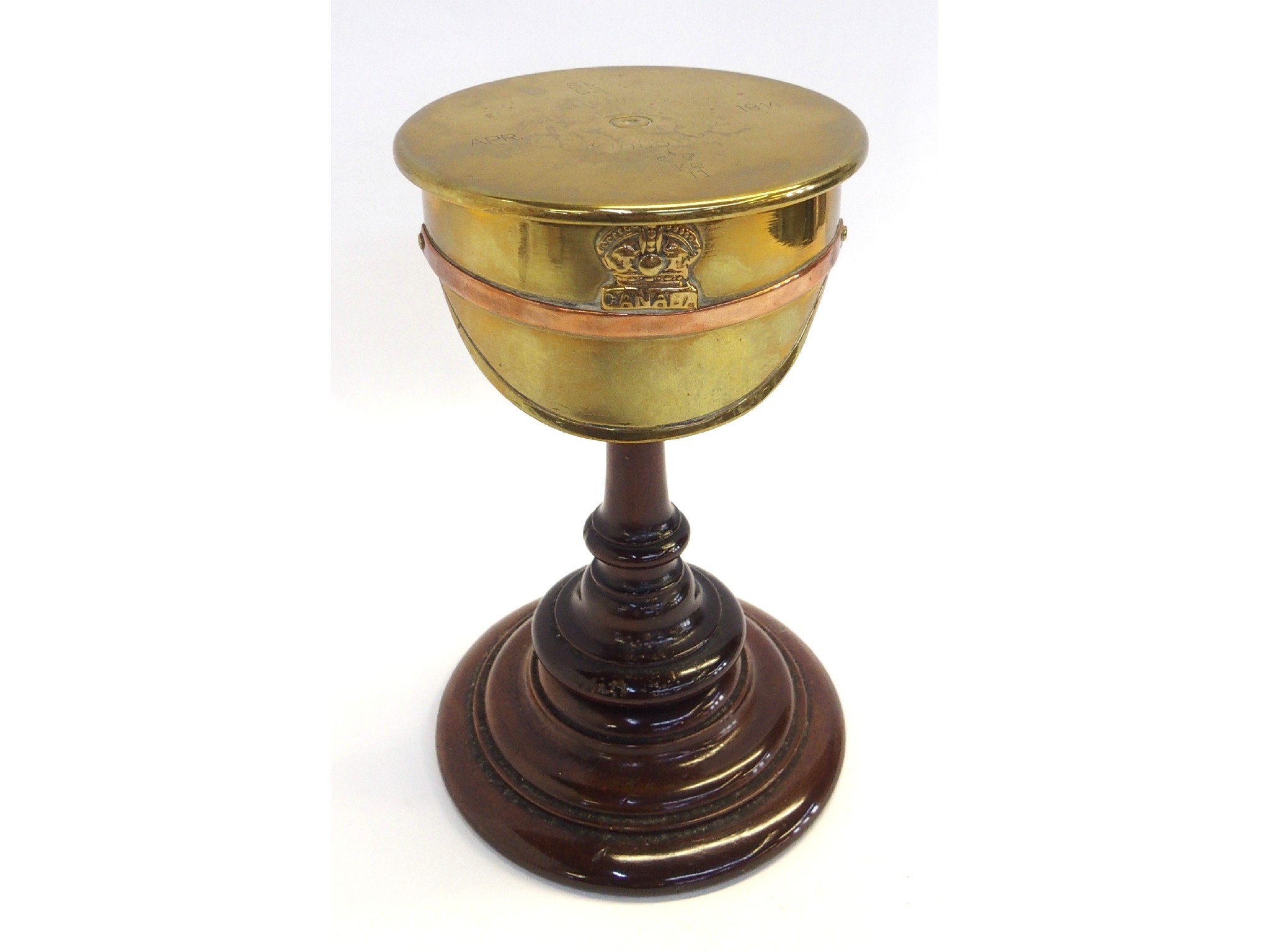 Appraisal: French gilt metal WWI cap