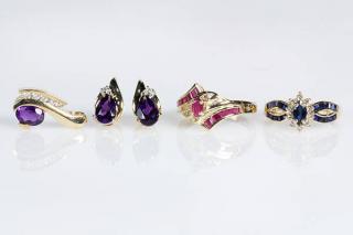 Appraisal: Lot of Gemstone and k yellow gold rings Lot of