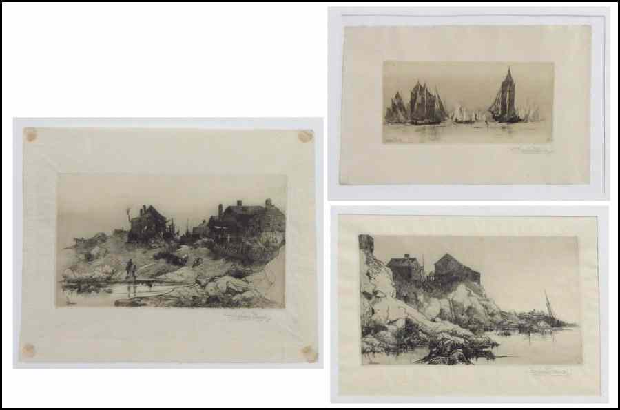 Appraisal: STEPHEN PARRISH AMERICAN - THREE WORKS Each an etching signed