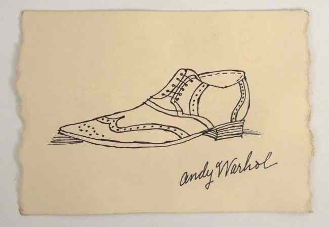 Appraisal: Drawing of shoe signed ''Andy Warhol'' N Y - Provenance