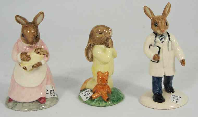 Appraisal: Royal Doulton Bunnykins Figures Mother and Baby DB Doctor DB