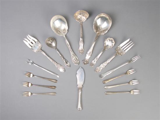 Appraisal: A Group of Silverplate Serving Articles length of largest inches