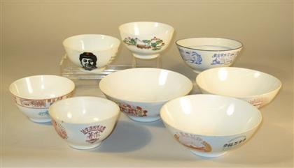 Appraisal: Ten Chinese 'Cultural revolution' bowls Of typical U-shape form enameled