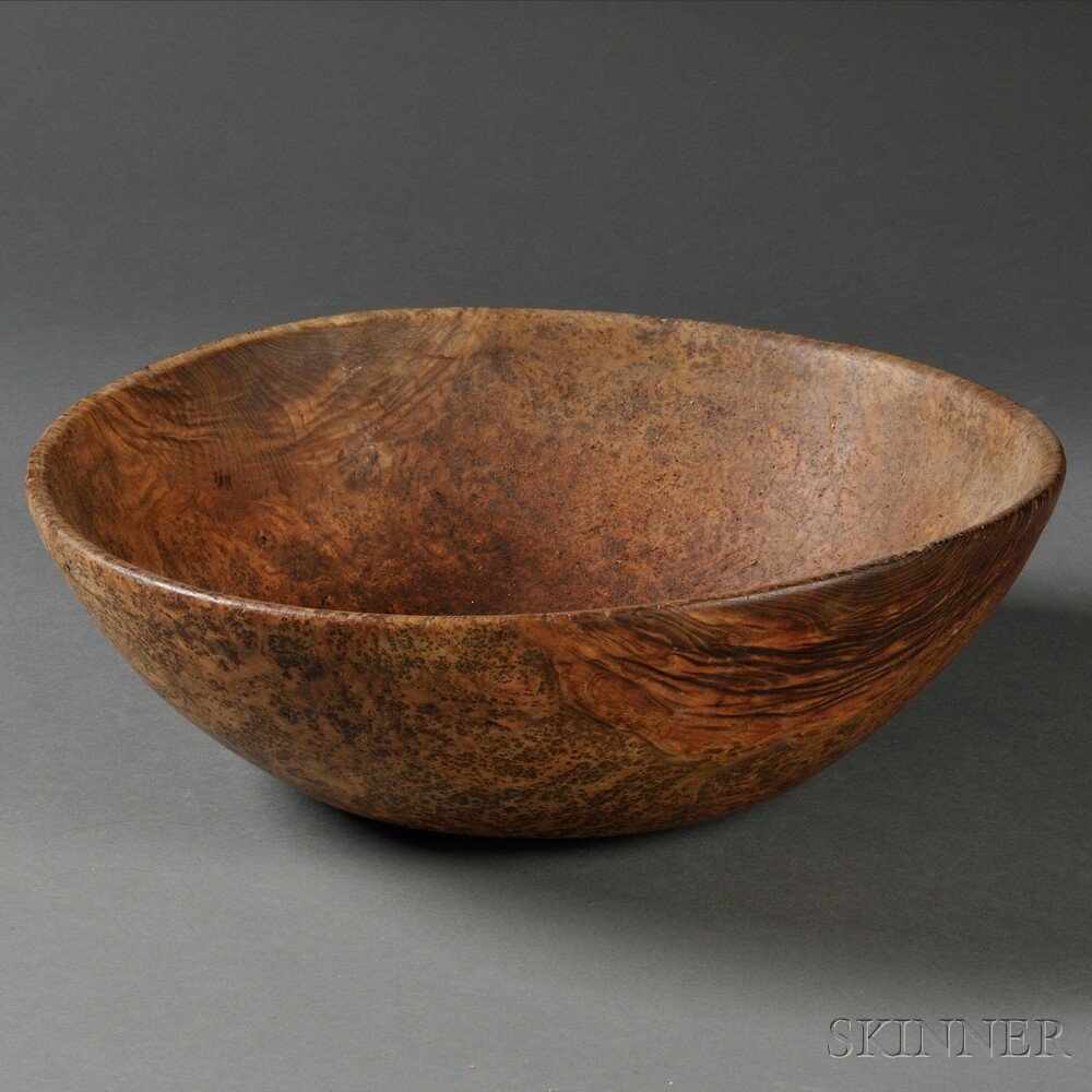 Appraisal: Turned Burl Bowl America early th century round bowl with