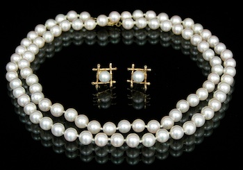 Appraisal: A Matinee Strand of Cultured Pearls and a Set of