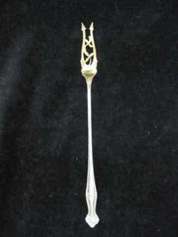 Appraisal: Victorian Sterling Silver Pickle or Olive Fork '' long gold