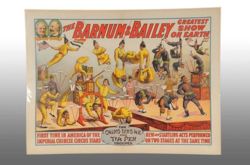 Appraisal: Paper Barnum Baily Circus Poster Description Circa Good strong color