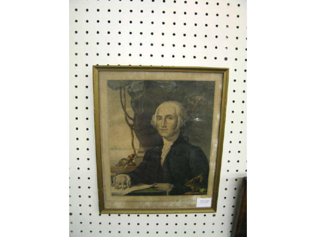 Appraisal: Early Handcolored Print of George Washington